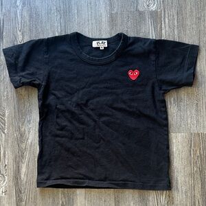 Comme des Garcons PLAY Black Tee with Red Heart